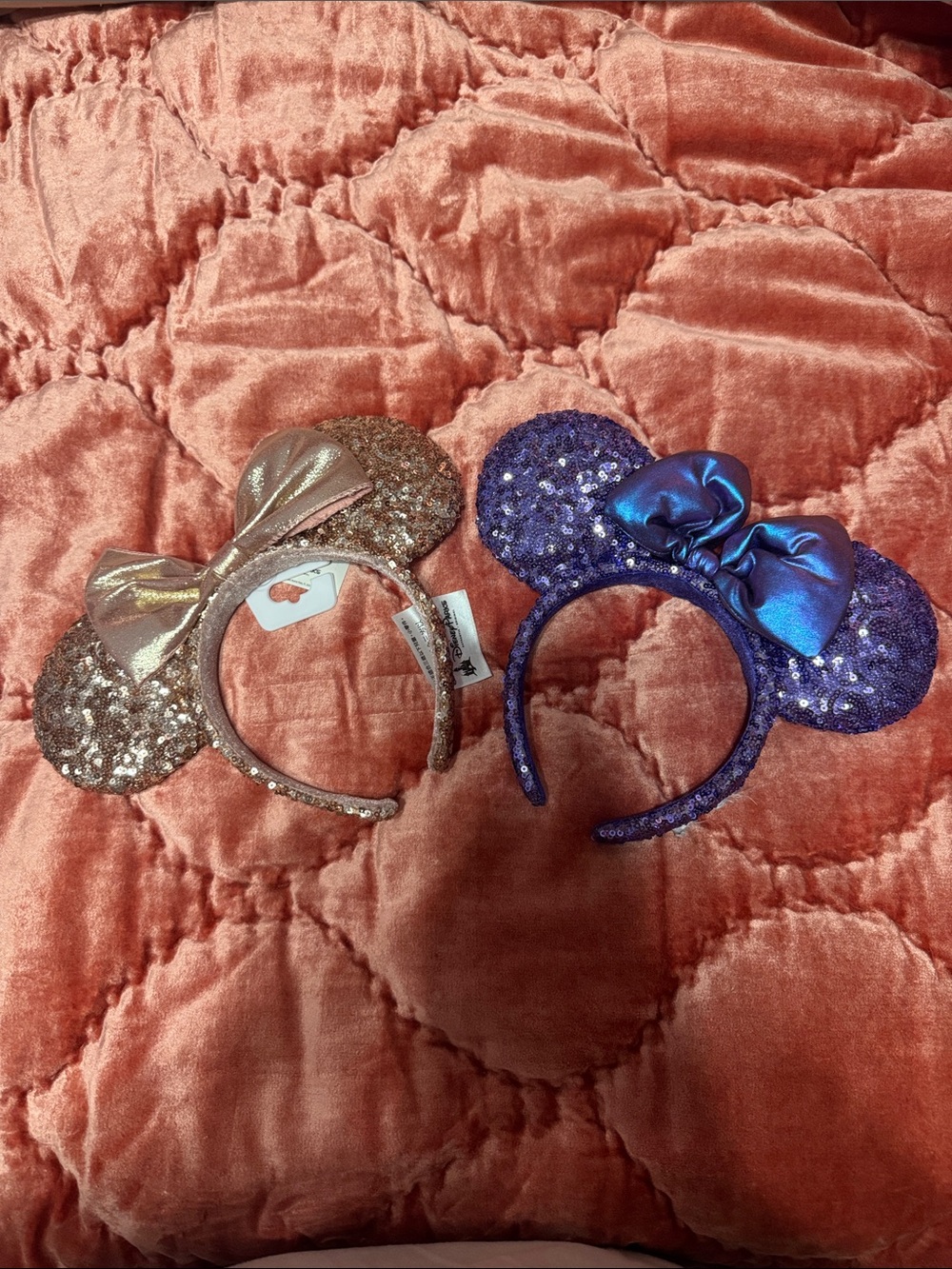 Sequin Minnie Mouse Style Headband for Kids - Rose Gold and Purple
